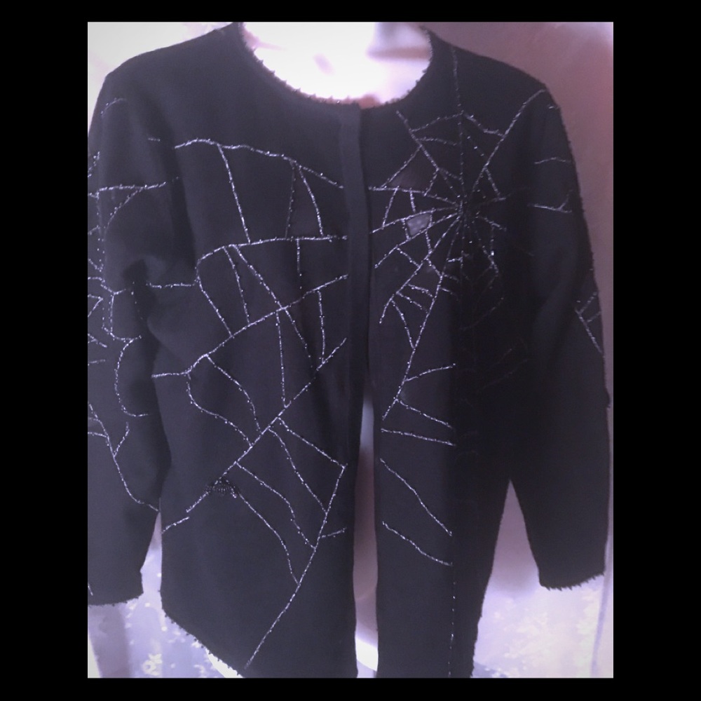 Vintage beaded spider sweater